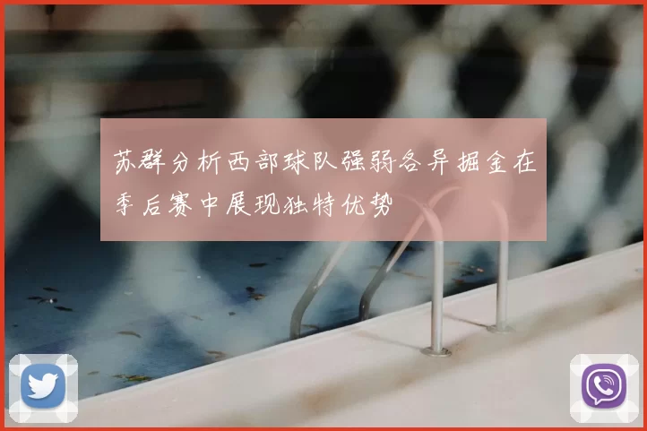 苏群分析西部球队强弱各异掘金在季后赛中展现独特优势